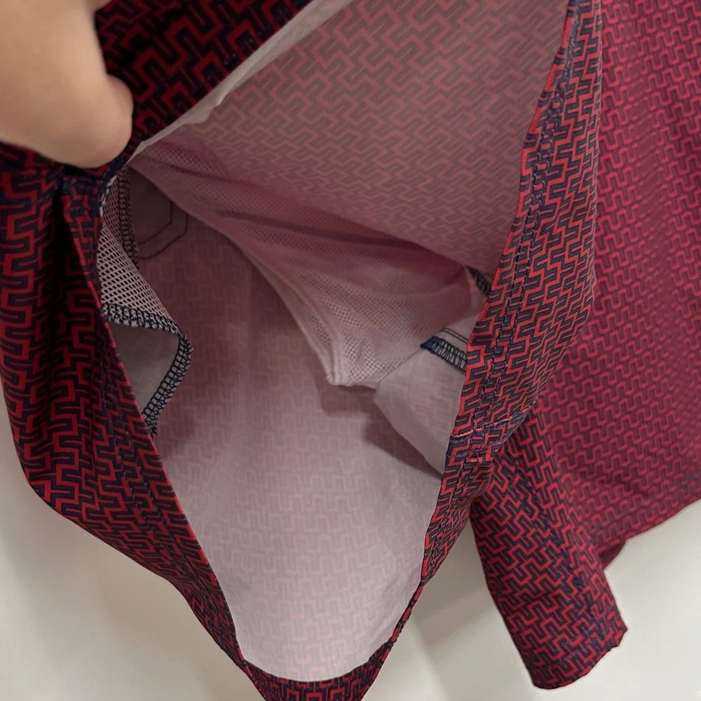 J. Crew Men's Maroon Patterned Swim Trunks